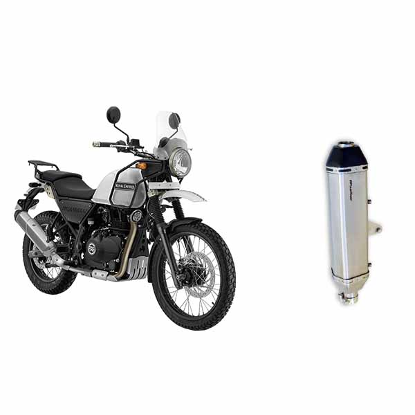 PoweRage Exhaust for Royal Enfield Himalayan,Brushed Steel Finish Compatible for BS3, BS4 and BS6