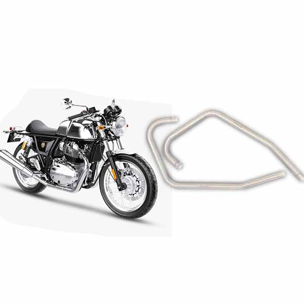 Powerage free-flow Headers (Bend Pipe) for Royal Enfield Interceptor 650 and Continental GT 650 Brushed Steel Finish