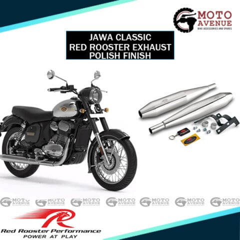 RED ROOSTER PERFORMANCE CELESTA EXHAUST FOR JAWA MOTORCYCLE POLISH FINISH