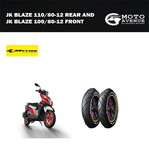JK BLAZE 110/80-12 Rear and JK BLAZE 100/80-12 Front Tyre For NTORQ