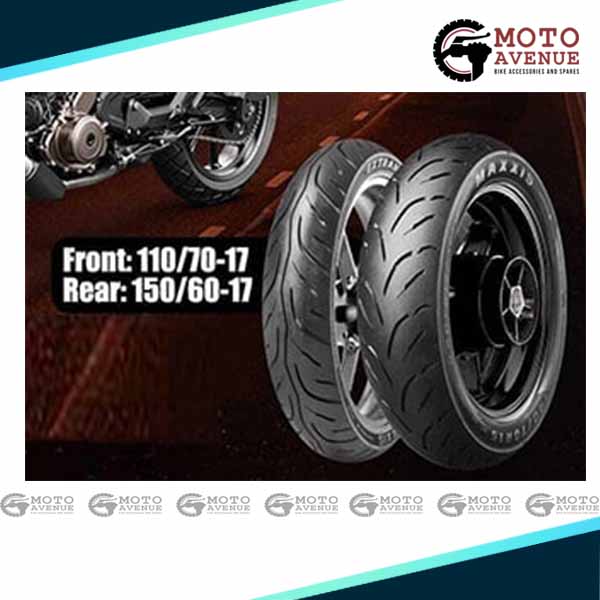 MAXXIS EXTRAMAXX M6234 150/60-17 TUBELESS NYLON REAR TYRE AND MAXXIS  EXTRAMAXX M6233 110/70-17 TUBELESS FRONT NYLON TYRE