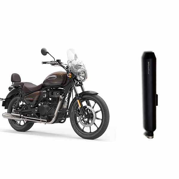Powerage Exhaust Exhaust For Royal Enfield Meteor 350 and Reborn 350 Black Finish
