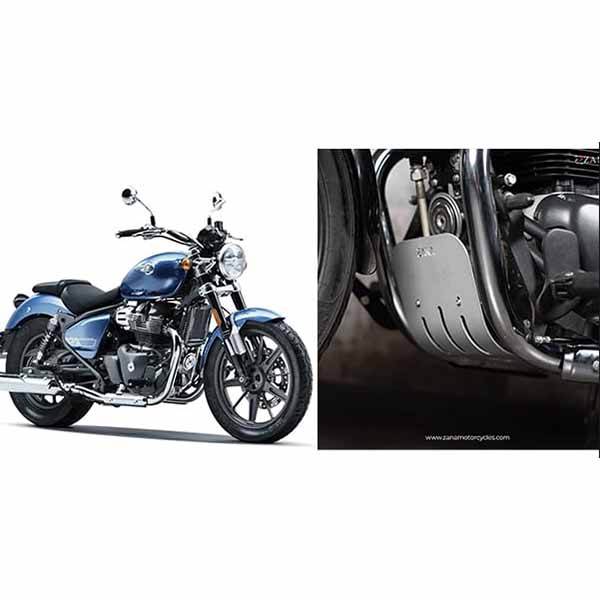 Bash Plate Silver Aluminum For Royal Enfield Super Meteor 650 by ZANA