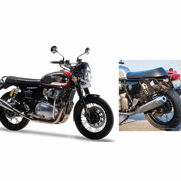 SADDLE STAYS MS WITH EXHAUST SHEILD WITH JERRY CAN MOUNTING TEXTURE MATT BLACK FOR GT/INTERCEPTOR650