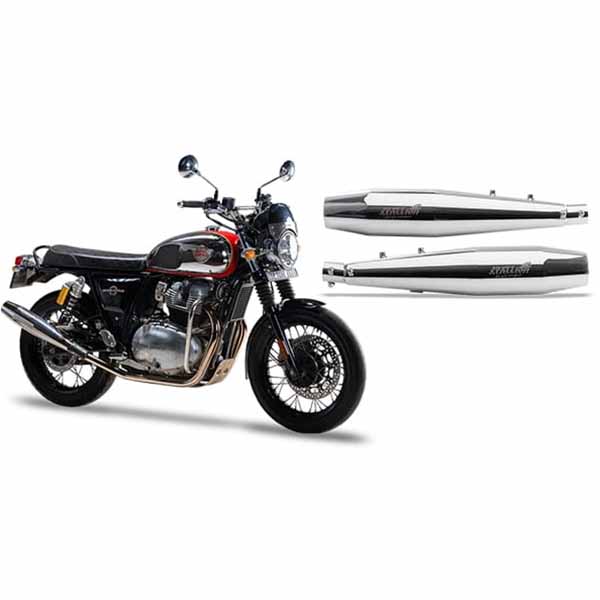 Silver Stallion exhaust for Royal Enfield Interceptor/GT 650,Silver, Black Matte,and Brushed finish