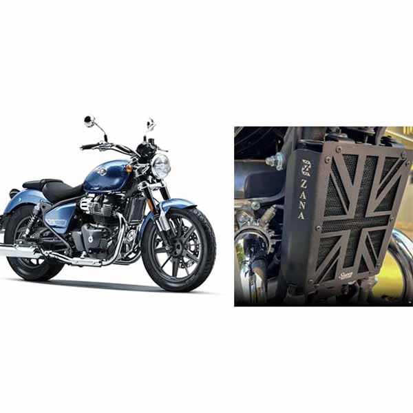 Zana Royal Enfield Super Meteor 650 Radiator Grill (UK Flag, Black)