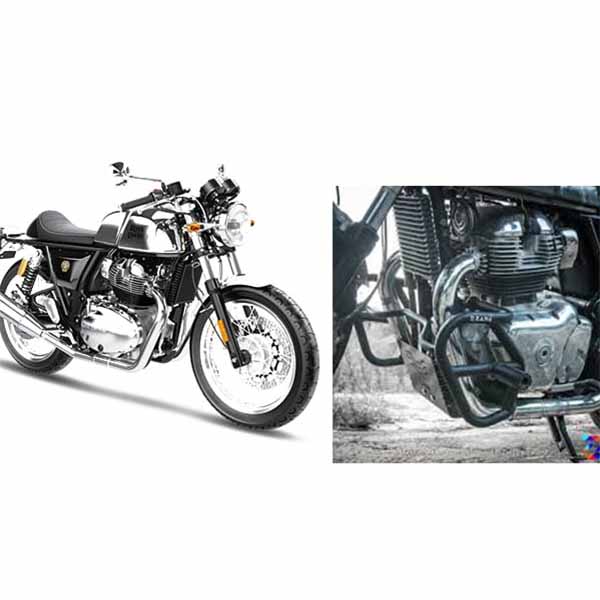 LEG GUARD WITH SLIDER TEXTURE MATT BLACK FOR GT & INTERCEPTOR 650 BY ZANA