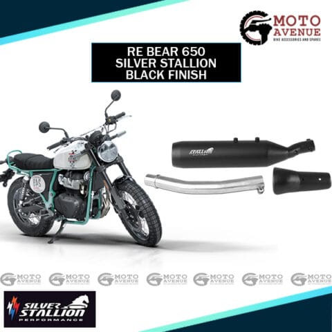 Silver Stallion exhaust for Royal Enfield Bear 650,Black Finish
