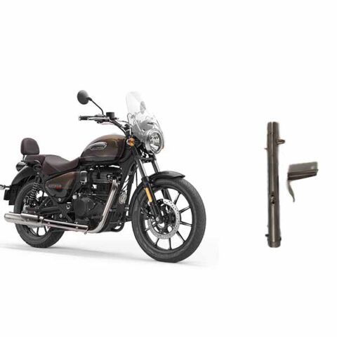 Powerage Decat pipe For Royal Enfield Meteor 350 And Reborn 350,Brushed Steel Finish