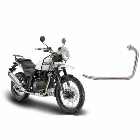 Powerage free-flow Headers (Bend Pipe) FOR HIMALAYAN 411,Brushed steel finish