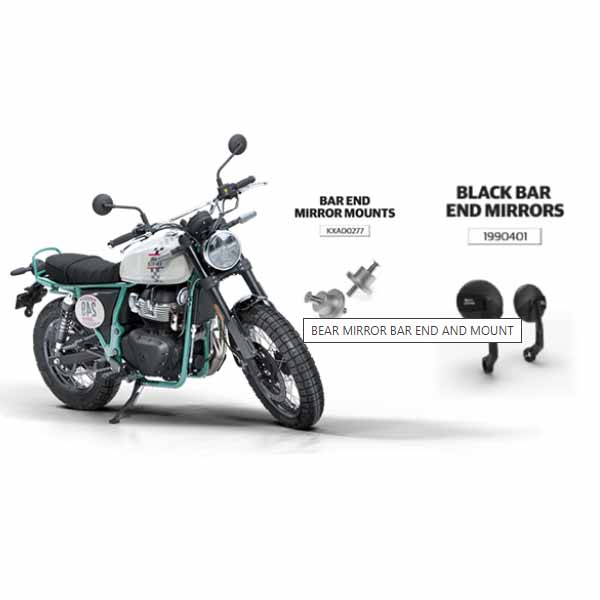 Image Royal Enfield Genuine Bar End Mirrors and Mounts for Bear 650