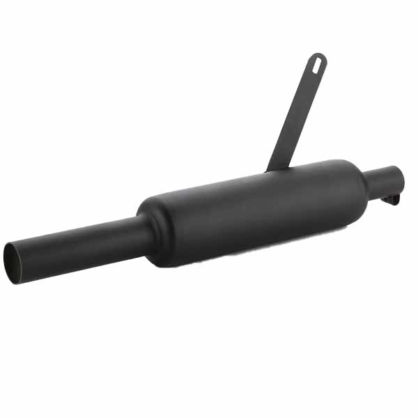 RK Indori Black Exhaust without shield for RoyalEnfield Standard