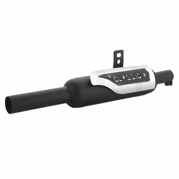 RK Indori Black Exhaust with shield for RoyalEnfield Classic Reborn