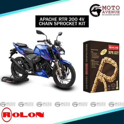 ROLON BRASS PLATED CHAIN SPROCKET KIT FOR TVS APACHE 200 4V