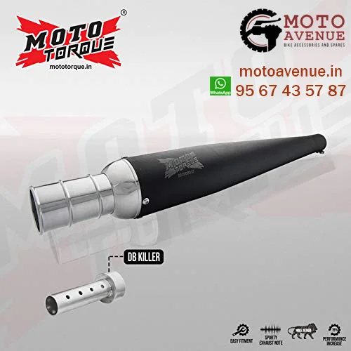 Moto Torque Beat Exhaust Black for Royal Enfield Classic,electra,standerd,thunderbird