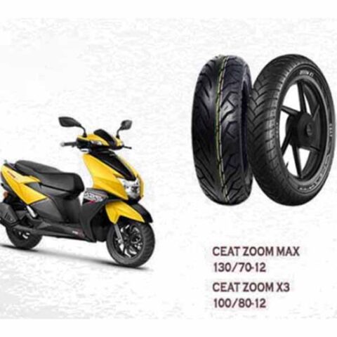Ceat zoom max Rear upsize 130/70-12 and Ceat zoom x3 Front 100/80-12 tyre for Ntorq