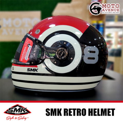 SMK Retro Ranko Black White Red Glossy (GL213) Helmet - SIZE XL