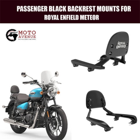 Passenger Black Backrest Mounts for Royal Enfield Meteor 350