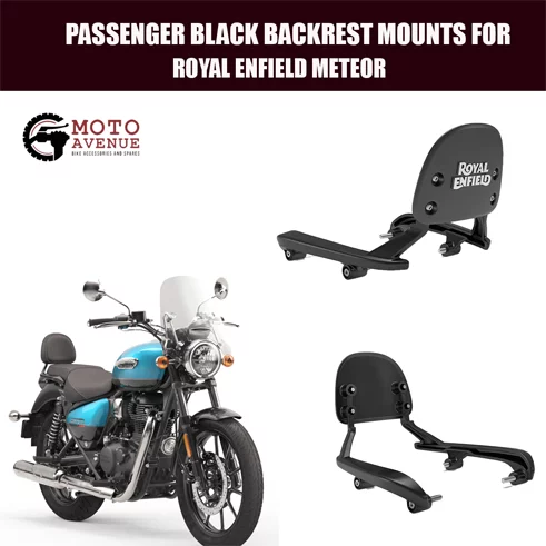 Passenger Black Backrest Mounts for Royal Enfield Meteor 350