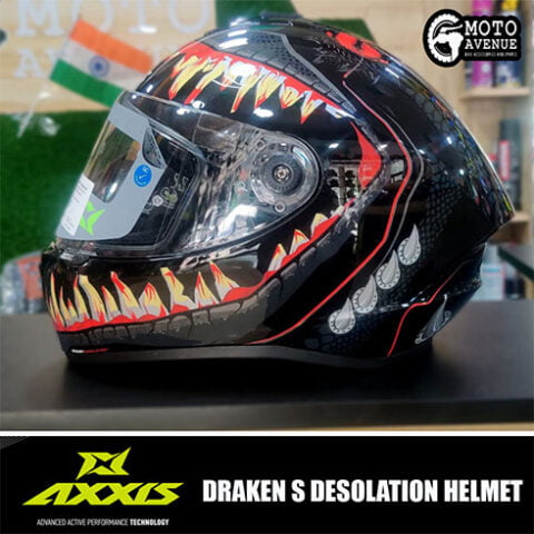 AXXIS DRAKEN S DESOLATION BLACK HELMET-MEDIUM
