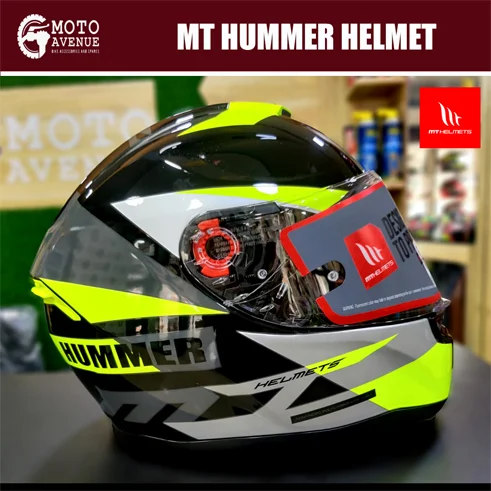 MT HELMET HUMMER QUO Fluorescent Yellow Helmet-Small Size