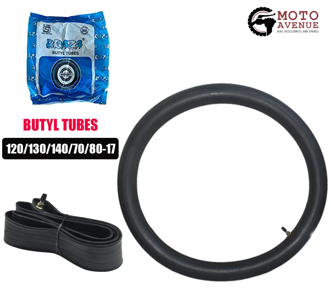 BRAZA BUTYL REAR INNER TUBE 120/130/140/70/80-17 FOR ROYAL ENFIELD INTERCEPTOR,YAMHA,BAJAJ AND KTM DUKE