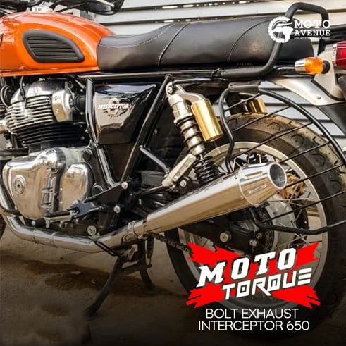 Moto Torque BOLT Exhaust for Royal Enfield Interceptor 650 (Pack of Two)