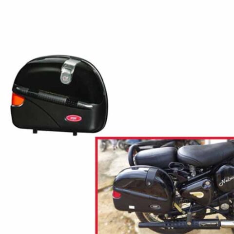 STUDDS Cruiser Left Side And Right Side Boxes Bike Luggage Box (Black)