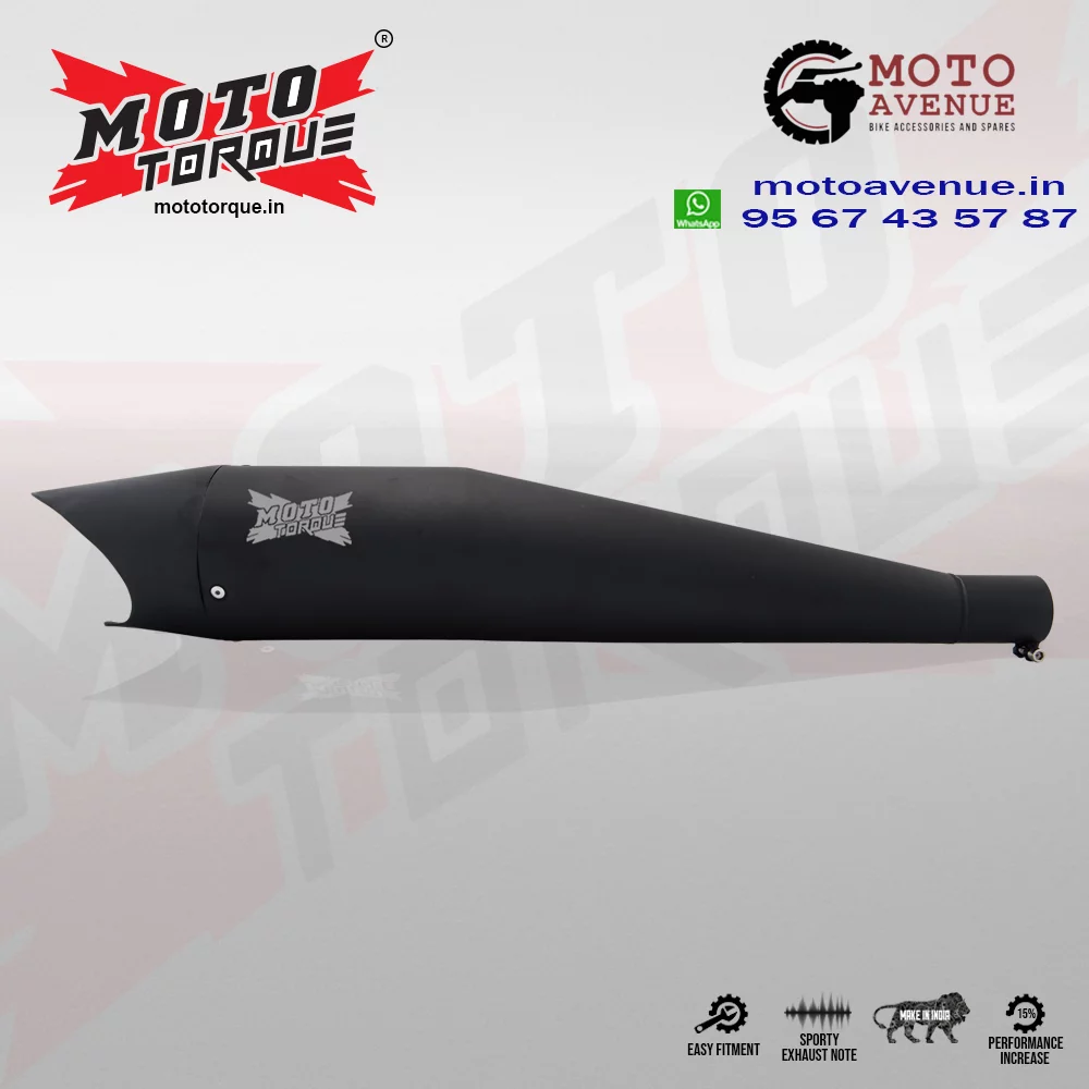 Moto Torque Shark Black Silencers for Royal Enfield