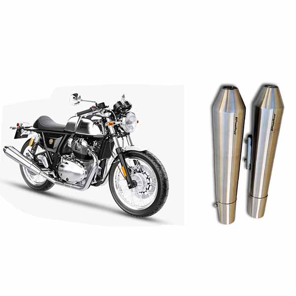 PoweRage Exhaust Royal Enfield Interceptor 650 / Continental GT 650 Short Brushed Steel Finish