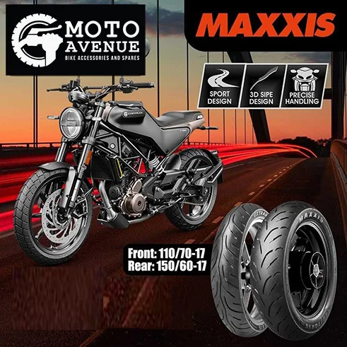 MAXXIS EXTRAMAXX M6234 150/60-17 TUBELESS NYLON REAR TYRE AND MAXXIS  EXTRAMAXX M6233 110/70-17 TUBELESS FRONT NYLON TYRE