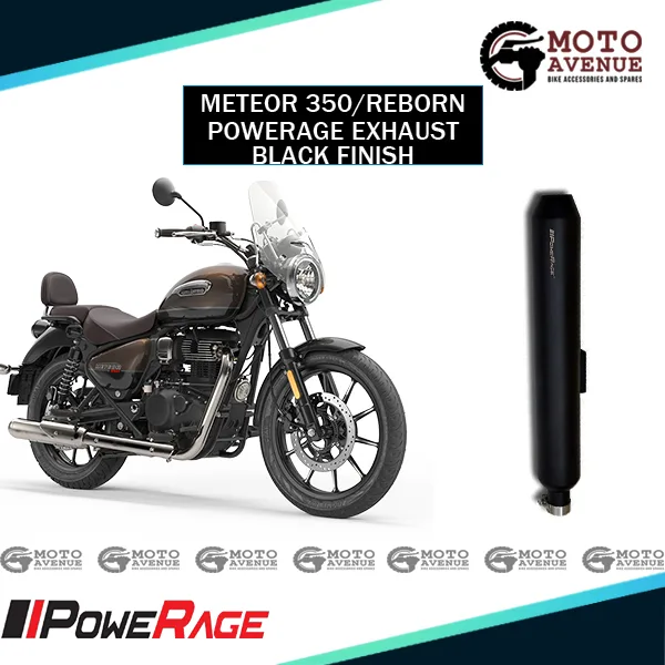 Powerage Exhaust For Royal Enfield Reborn 350 And Meteor 350 Black Finish