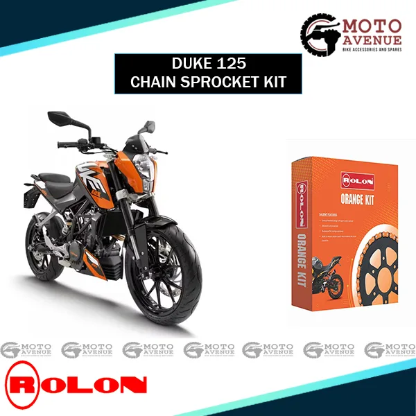 Orange Chain and Sprocket kit for KTM DUKE 125