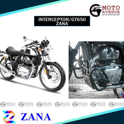 LEG GUARD WITH SLIDER TEXTURE MATT BLACK FOR GT & INTERCEPTOR 650 BY ZANA