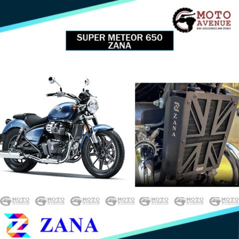 Radiator Guard for Super Meteor 650 (UK Flag, Black) by Zana