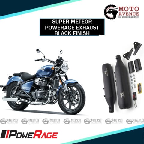 PoweRage Exhaust for Royal Enfield Super Meteor/Shotgun650,Black Finish