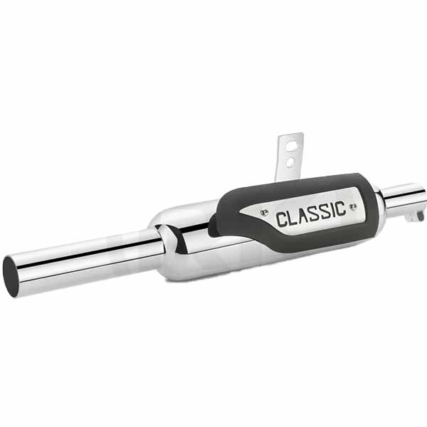 RK Indori Silver Exhaust with shield for RoyalEnfield Classic Reborn