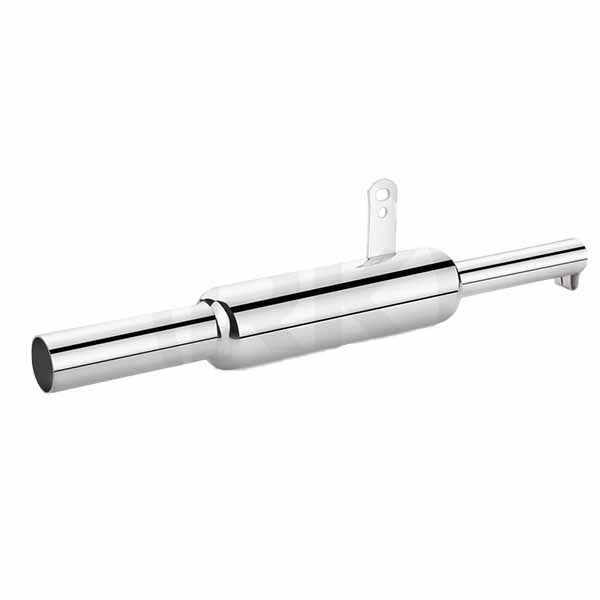 RK Indori Silver Bigpipe Exhaust without shield for RoyalEnfield